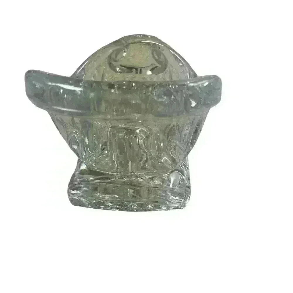 Lead Crystal Glass Santa Sleigh Christmas Candy Dish Clear